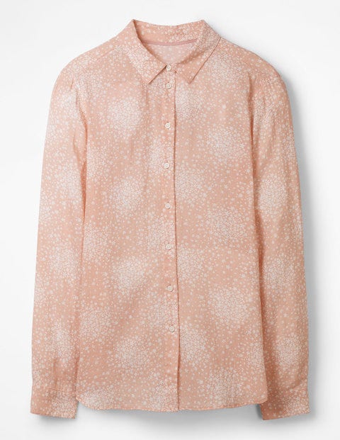 Easy Linen Blend Shirt - Milkshake, Flower Burst Easy Linen Blend Shirt - Milkshake, Flower Burst