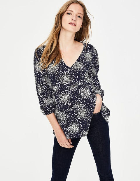 Willow Top - Navy, Flower Burst Willow Top - Navy, Flower Burst