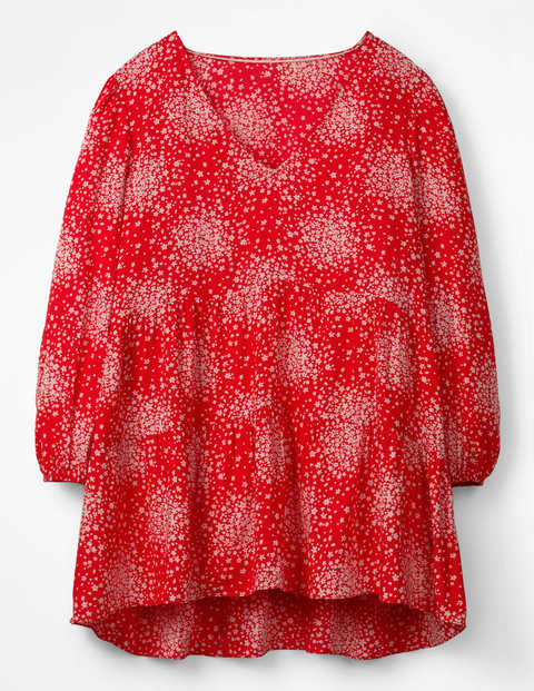 Willow Top - Post Box Red, Flower Burst Willow Top - Post Box Red, Flower Burst
