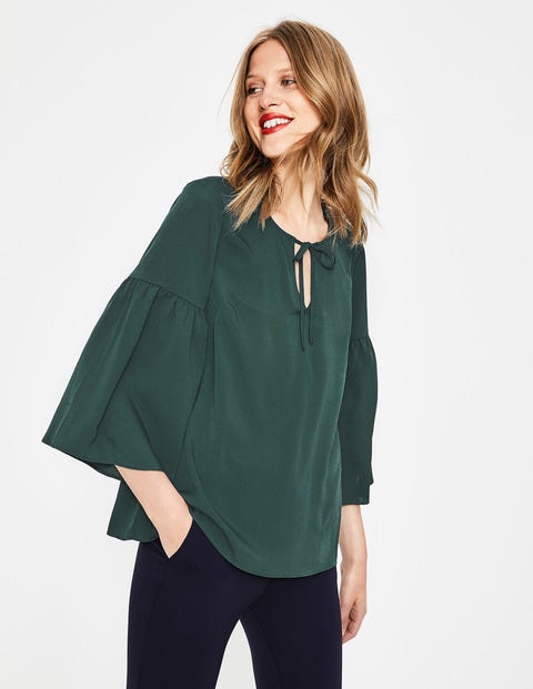 Oberteil Mit Boho-Ärmeln - Algengrün Oberteil Mit Boho-Ärmeln - Algengrün