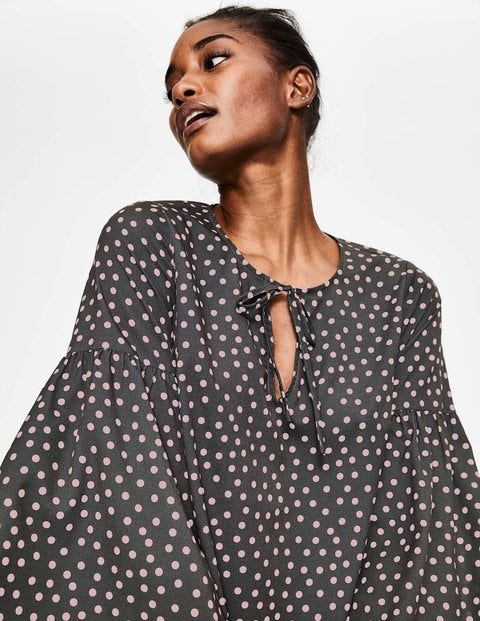 Boho Sleeve Top - Charcoal and Milkshake Spot Boho Sleeve Top - Charcoal and Milkshake Spot