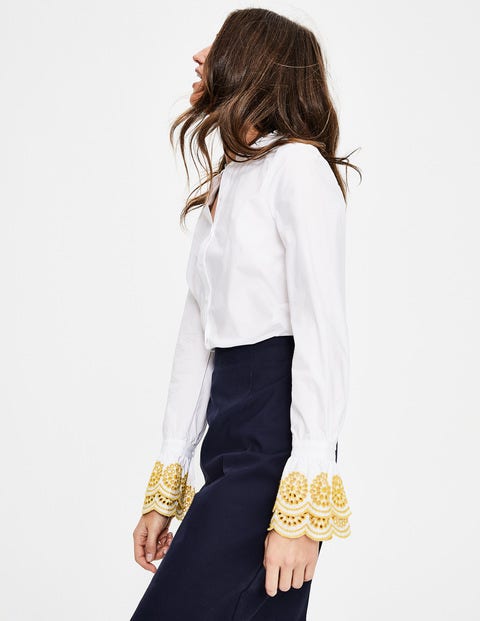 Bronwen Broderie Shirt - White Bronwen Broderie Shirt - White