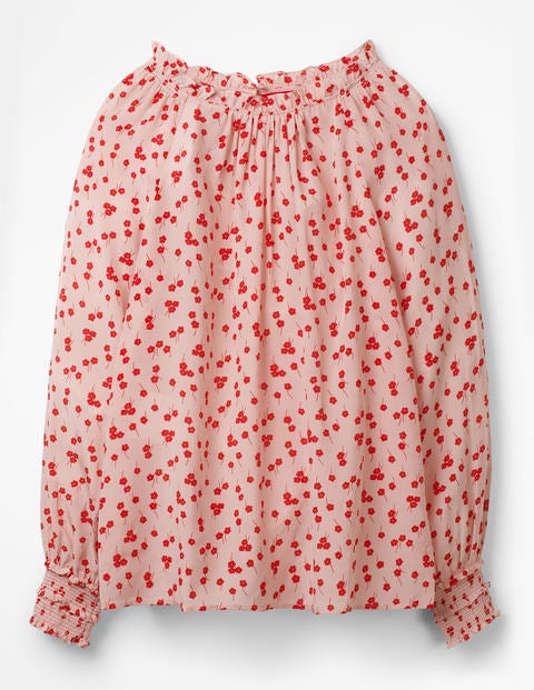 Sadie Silk Top - Milkshake, Blossom Small Sadie Silk Top - Milkshake, Blossom Small