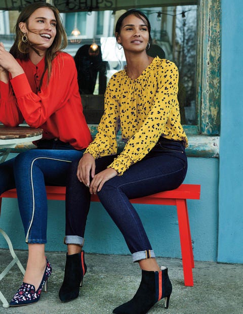 Sadie Silk Top - English Mustard, Blossom Small Sadie Silk Top - English Mustard, Blossom Small