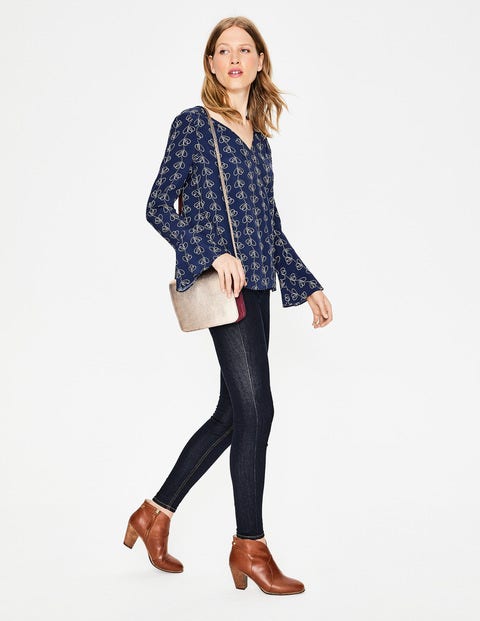 Victoria Top - Navy and Ivory, Climbing Vine Victoria Top - Navy and Ivory, Climbing Vine