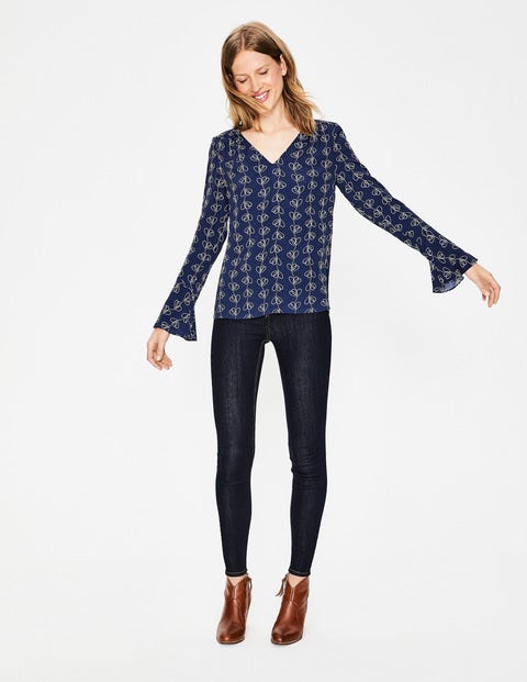 Victoria Top - Navy and Ivory, Climbing Vine Victoria Top - Navy and Ivory, Climbing Vine
