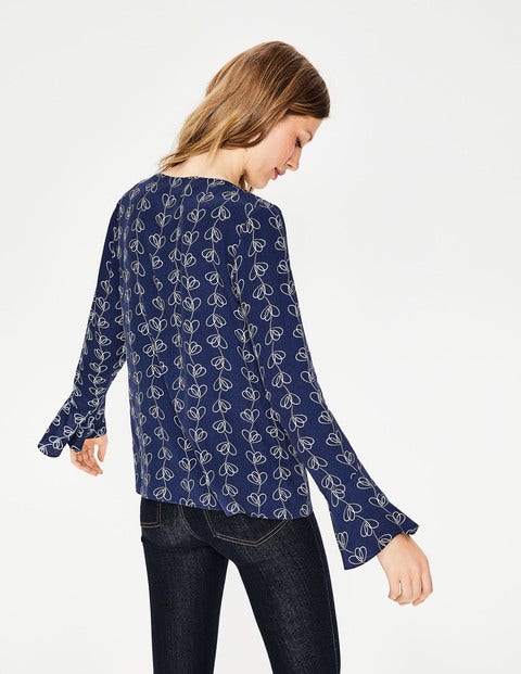 Victoria Top - Navy and Ivory, Climbing Vine Victoria Top - Navy and Ivory, Climbing Vine