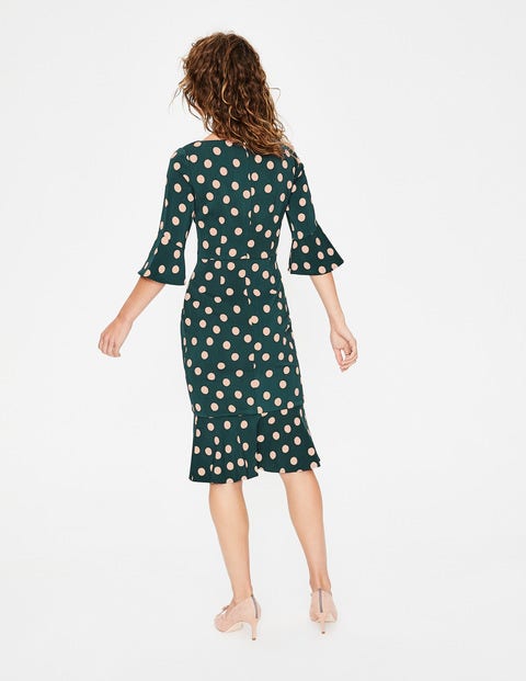 Flippy Pencil Dress - Seaweed Scattered Spot Flippy Pencil Dress - Seaweed Scattered Spot