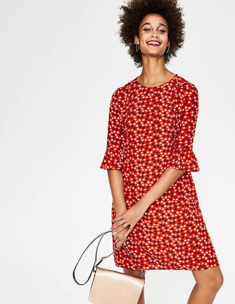 Hyacinth Dress - Post Box Red Scattered Stars Hyacinth Dress - Post Box Red Scattered Stars