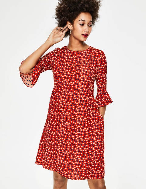 Hyacinth Dress - Post Box Red Scattered Stars Hyacinth Dress - Post Box Red Scattered Stars