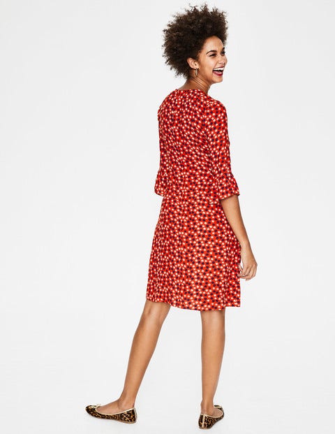 Hyacinth Dress - Post Box Red Scattered Stars Hyacinth Dress - Post Box Red Scattered Stars