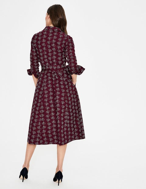 Roseland Shirt Dress - Mulled Wine Climbing Vine Roseland Shirt Dress - Mulled Wine Climbing Vine
