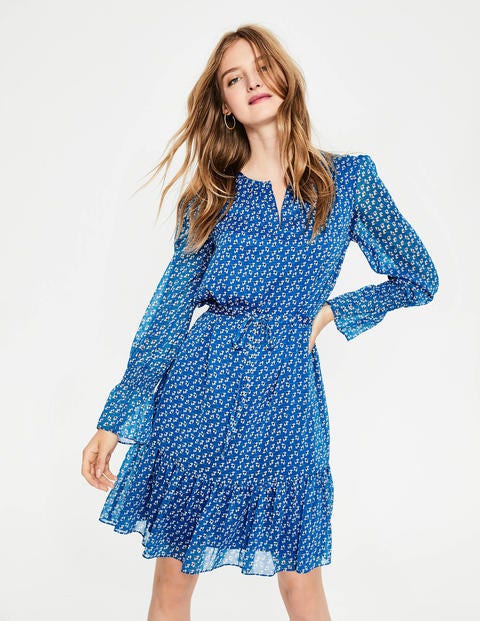 Libby Dress - Cyan Clover Geo Libby Dress - Cyan Clover Geo