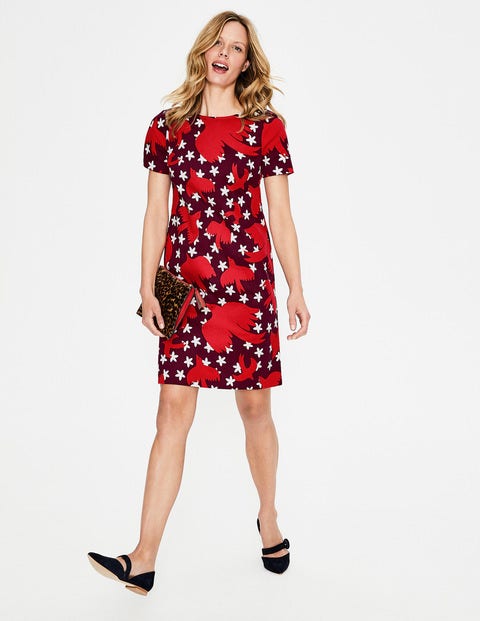 Robe Droite Facile - Motif Starry Bird vin chaud Robe Droite Facile - Motif Starry Bird vin chaud