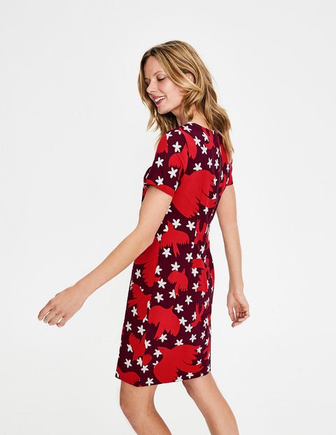 Robe Droite Facile - Motif Starry Bird vin chaud Robe Droite Facile - Motif Starry Bird vin chaud