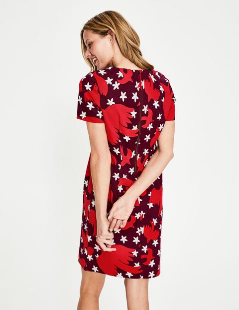 Robe Droite Facile - Motif Starry Bird vin chaud Robe Droite Facile - Motif Starry Bird vin chaud