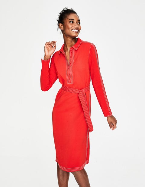 boden red shirt dress