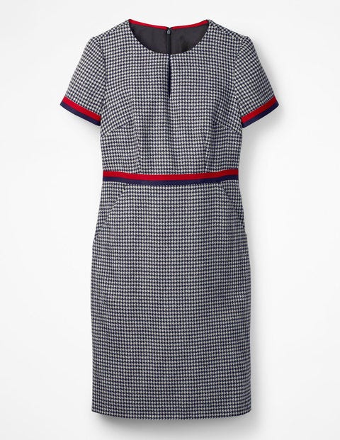 Adelaide Tweed Dress - Navy and Ivory Puppytooth Adelaide Tweed Dress - Navy and Ivory Puppytooth
