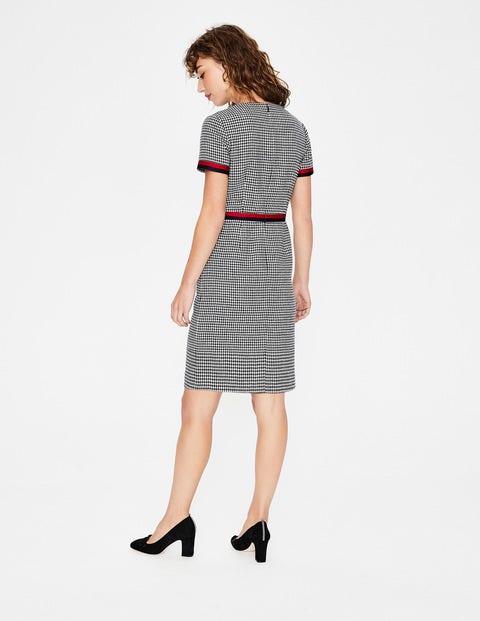 Adelaide Tweed Dress - Navy and Ivory Puppytooth Adelaide Tweed Dress - Navy and Ivory Puppytooth
