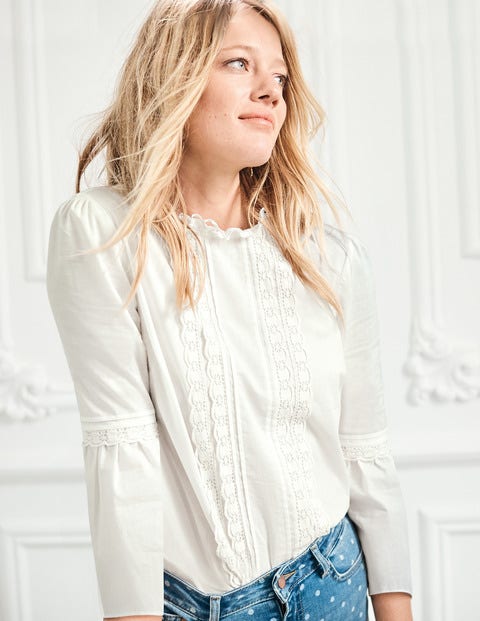 Lace Pintuck Top - Ivory Lace Pintuck Top - Ivory