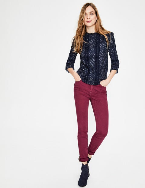 Lace Pintuck Top - Navy, Dotty Spot Lace Pintuck Top - Navy, Dotty Spot