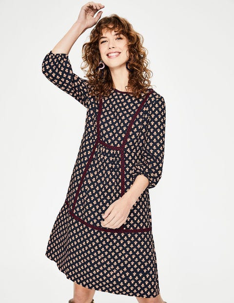 Luna Dress - Navy and Milkshake Bud Luna Dress - Navy and Milkshake Bud