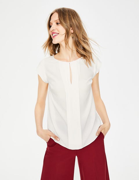 Pleat Front Top - Ivory Pleat Front Top - Ivory