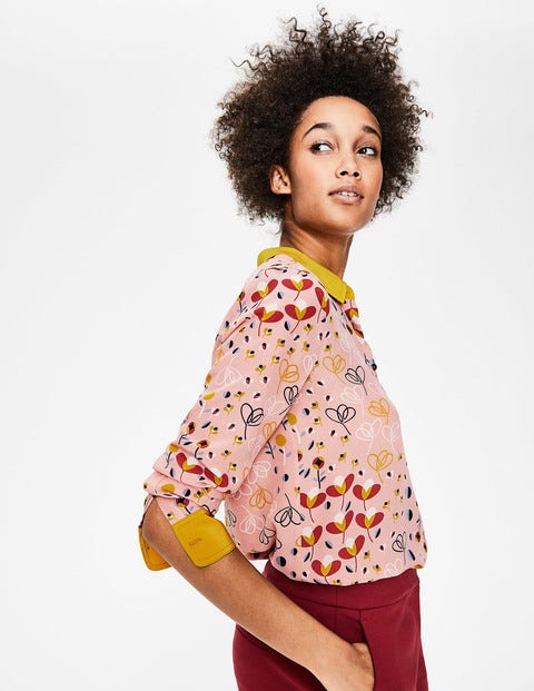 Silk Shirt - Milkshake, Meadow Silk Shirt - Milkshake, Meadow