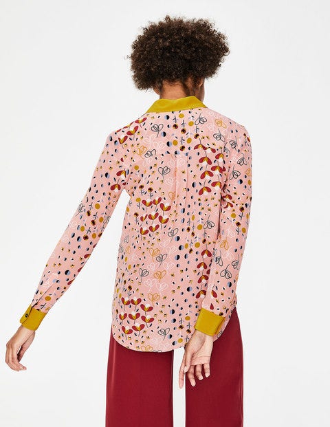 Silk Shirt - Milkshake, Meadow Silk Shirt - Milkshake, Meadow