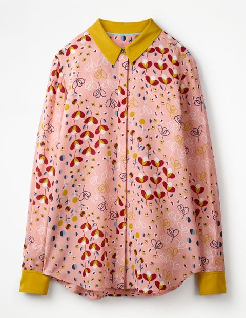 Silk Shirt - Milkshake, Meadow Silk Shirt - Milkshake, Meadow