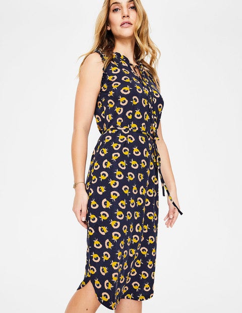 Lois Jersey Dress - Navy Flower Cups Lois Jersey Dress - Navy Flower Cups