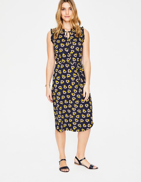 Lois Jersey Dress - Navy Flower Cups Lois Jersey Dress - Navy Flower Cups