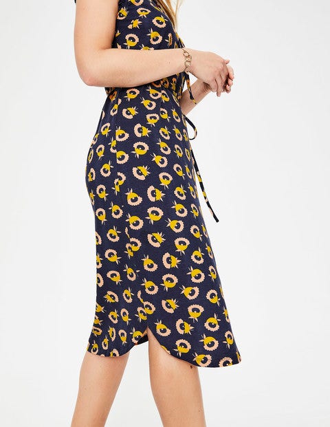 Lois Jersey Dress - Navy Flower Cups Lois Jersey Dress - Navy Flower Cups