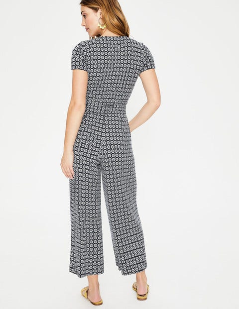 Ellen Jersey Jumpsuit - Navy Floral Vine Geo Ellen Jersey Jumpsuit - Navy Floral Vine Geo