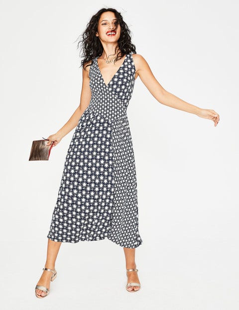 Jennifer Jerseykleid - Navy, Stilisierte Blume Jennifer Jerseykleid - Navy, Stilisierte Blume