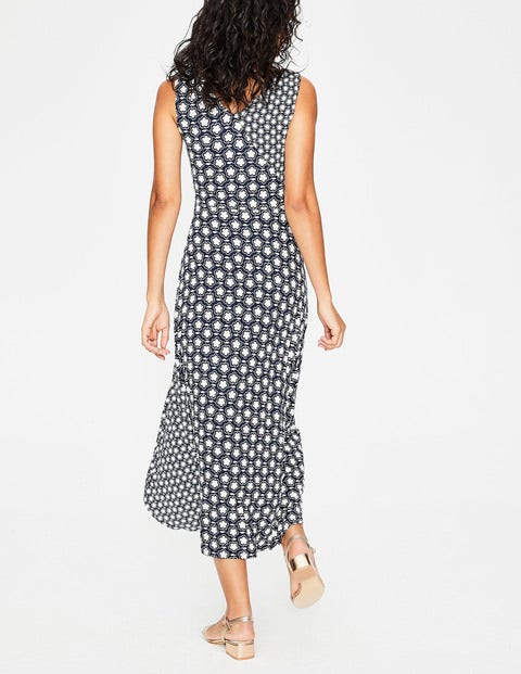 Jennifer Jerseykleid - Navy, Stilisierte Blume Jennifer Jerseykleid - Navy, Stilisierte Blume