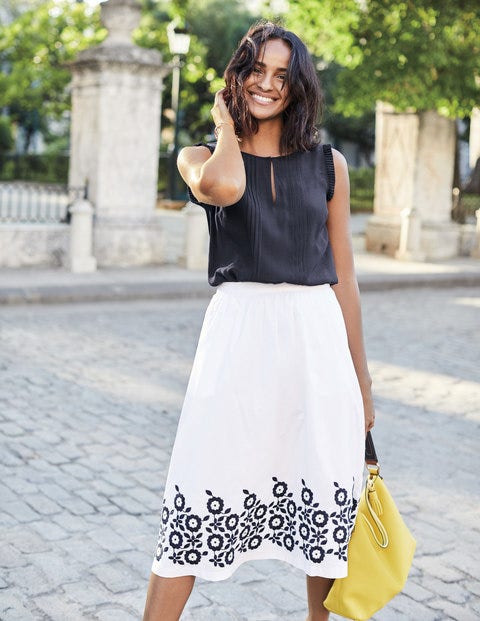 Haidee Embroidered Skirt - White Haidee Embroidered Skirt - White