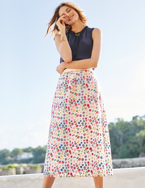 Marjorie Organza Skirt - Ivory Multi Embroidery Marjorie Organza Skirt - Ivory Multi Embroidery