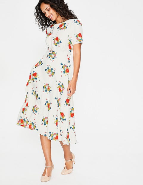 Ruth Midi Dress - Ivory Blooming Bouquet Ruth Midi Dress - Ivory Blooming Bouquet