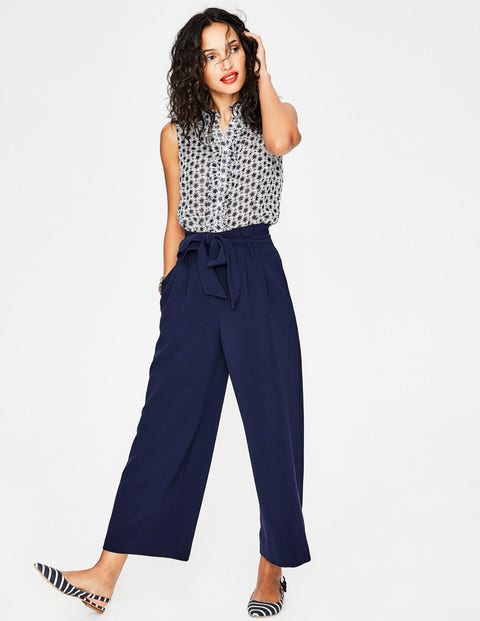 Rose Ruffle Shirt - Navy, Mini Stylised Flower Rose Ruffle Shirt - Navy, Mini Stylised Flower