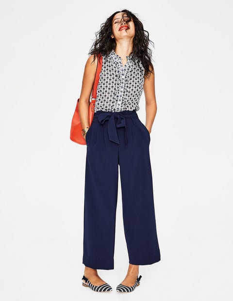 Rose Ruffle Shirt - Navy, Mini Stylised Flower Rose Ruffle Shirt - Navy, Mini Stylised Flower