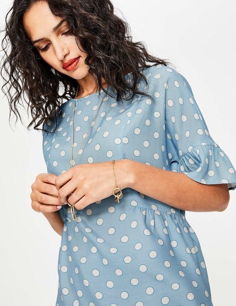 Caroline Top - Ice Grey, Polka Hoops Small Caroline Top - Ice Grey, Polka Hoops Small