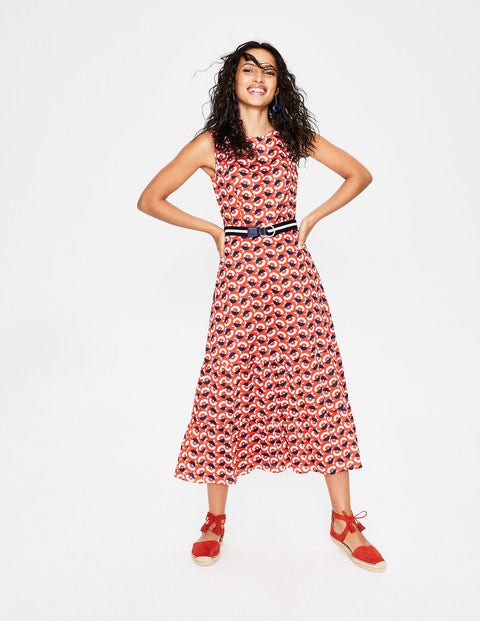 Thea Midi Dress - Blood Orange Flower Cup Thea Midi Dress - Blood Orange Flower Cup