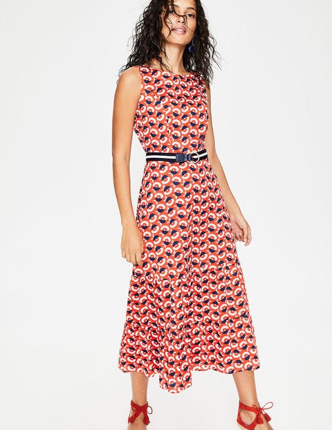 Thea Midi Dress - Blood Orange Flower Cup Thea Midi Dress - Blood Orange Flower Cup