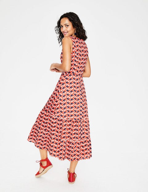 Thea Midi Dress - Blood Orange Flower Cup Thea Midi Dress - Blood Orange Flower Cup