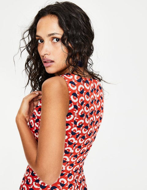 Thea Midi Dress - Blood Orange Flower Cup Thea Midi Dress - Blood Orange Flower Cup