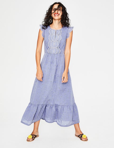 Lucinda Kleid Mit Lochstickerei - Faux-Uni/Naturweiß, Stickerei Lucinda Kleid Mit Lochstickerei - Faux-Uni/Naturweiß, Stickerei