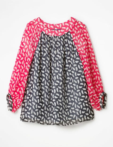 Sylvie Blouse - Navy, Brush Stroke Sylvie Blouse - Navy, Brush Stroke