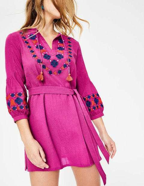 Odetta Embroidered Kaftan - Fuchsia Odetta Embroidered Kaftan - Fuchsia