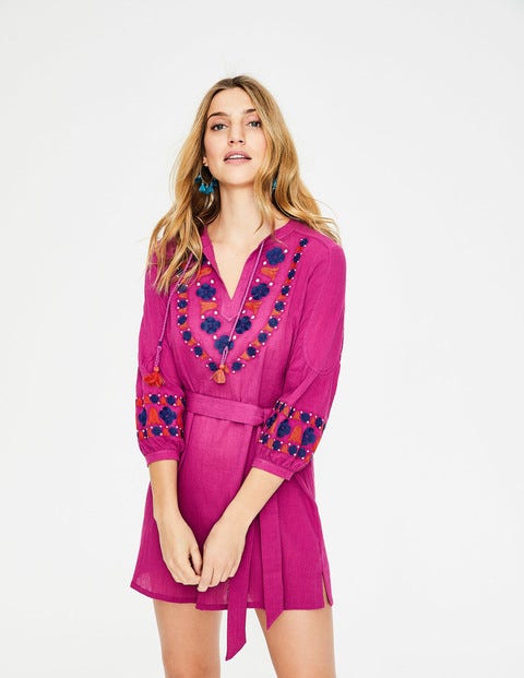 Odetta Embroidered Kaftan - Fuchsia Odetta Embroidered Kaftan - Fuchsia